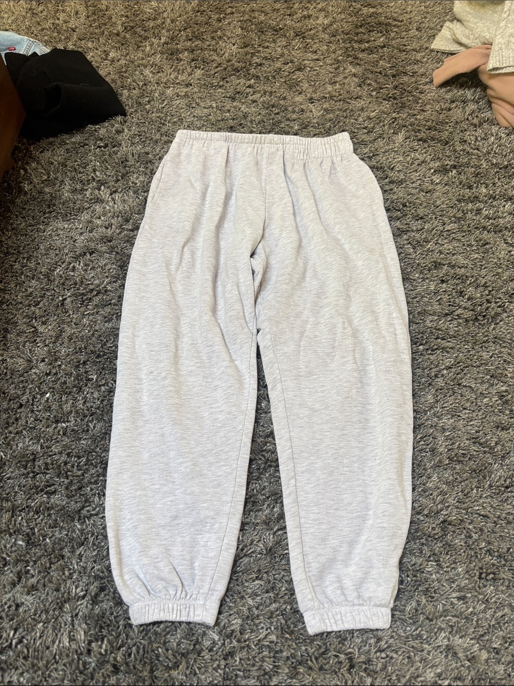 Garage Light Gray Jogger Sweatpants - Elastic Waist & Ankles